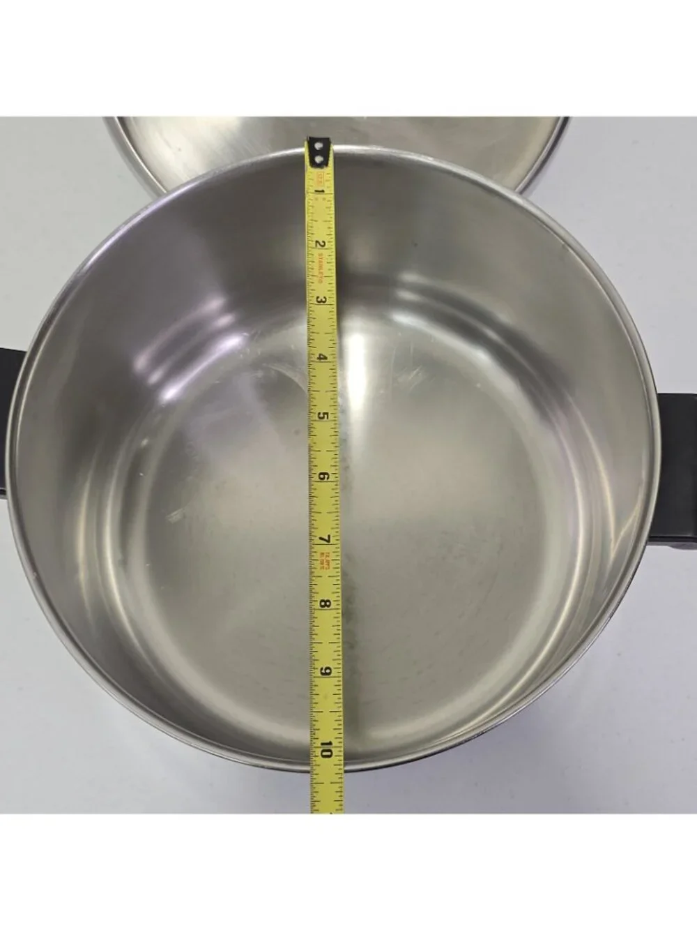 Vintage Farberware 8 Qt Stock Pot & Lid Aluminum Clad Stainless Steel USA Made